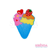 ตัวรีดการ์ตูนไอศครีมโคน ตัวรีดติดเสื้อ อาร์มปักตกแต่ง DIY EMBROIDERY PATCH (00080013)
