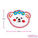 ตัวรีดการ์ตูนหมีตาขีดแก้มแดงมงกุฎดอกไม้ ตัวรีดติดเสื้อ อาร์มปักตกแต่ง DIY EMBROIDERY PATCH (00080039)