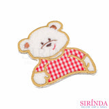 ตัวรีดการ์ตูนหมีครึ่งตัว ตัวรีดติดเสื้อ อาร์มปักตกแต่ง DIY EMBROIDERY PATCH (00080410)
