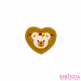 ตัวรีดการ์ตูนหน้าหมีหัวใจ ตัวรีดติดเสื้อ อาร์มปักตกแต่ง DIY EMBROIDERY PATCH (00080022)