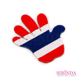 ตัวรีดการ์ตูนรูปมือธงชาติไทย ตัวรีดติดเสื้อ อาร์มปักตกแต่ง DIY EMBROIDERY PATCH (00080542)