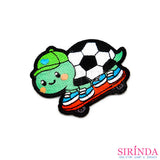 ตัวรีดการ์ตูนเต่าลูกฟุตบอลขี่สเก็ตบอร์ด ตัวรีดติดเสื้อ อาร์มปักตกแต่ง DIY EMBROIDERY PATCH (00080539)