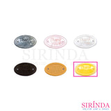 ป้ายเรซิ่นวงรี เลเซอร์ Thank you พร้อมเจาะรูสำหรับเย็บ Laser Resin Tag (00420003)