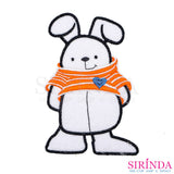 ตัวรีดการ์ตูนกระต่ายเสื้อครอปหัวใจ ตัวรีดติดเสื้อ อาร์มปักตกแต่ง DIY EMBROIDERY PATCH (00080484)