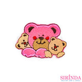 ตัวรีดการ์ตูนหมีแม่ลูกแฝด ตัวรีดติดเสื้อ อาร์มปักตกแต่ง DIY EMBROIDERY PATCH (00080018)