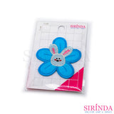 ตัวรีดการ์ตูนกระต่ายดอกไม้ ตัวรีดติดเสื้อ อาร์มปักตกแต่ง DIY EMBROIDERY PATCH (00080025)