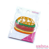 ตัวรีดการ์ตูนแฮมเบอร์เกอร์ ตัวรีดติดเสื้อ อาร์มปักตกแต่ง DIY EMBROIDERY PATCH (00080375)