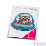 ตัวรีดการ์ตูนนกฮูก ตัวรีดติดเสื้อ อาร์มทอตกแต่ง DIY WOVEN LABEL PATCH (00320021)