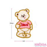 ตัวรีดการ์ตูนหมีเสื้อลายSweet ตัวรีดติดเสื้อ อาร์มปักตกแต่ง DIY EMBROIDERY PATCH (00080003)