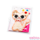 ตัวรีดการ์ตูนแมวสวมมงกุฏ ตัวรีดติดเสื้อ อาร์มปักตกแต่ง DIY EMBROIDERY PATCH (00080038)