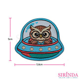 ตัวรีดการ์ตูนนกฮูก ตัวรีดติดเสื้อ อาร์มทอตกแต่ง DIY WOVEN LABEL PATCH (00320021)