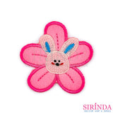 ตัวรีดการ์ตูนกระต่ายดอกไม้ ตัวรีดติดเสื้อ อาร์มปักตกแต่ง DIY EMBROIDERY PATCH (00080025)