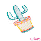 ตัวรีดการ์ตูนกระบองเพชร ตัวรีดติดเสื้อ อาร์มปักตกแต่ง DIY EMBROIDERY PATCH (00080388)