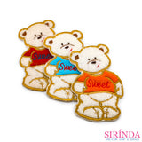 ตัวรีดการ์ตูนหมีเสื้อลายSweet ตัวรีดติดเสื้อ อาร์มปักตกแต่ง DIY EMBROIDERY PATCH (00080003)