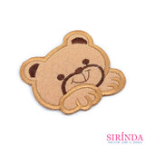 ตัวรีดการ์ตูนหมียิ้มอุ้งเท้า2ข้าง ตัวรีดติดเสื้อ อาร์มปักตกแต่ง DIY EMBROIDERY PATCH (00080032)