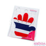 ตัวรีดการ์ตูนรูปมือธงชาติไทย ตัวรีดติดเสื้อ อาร์มปักตกแต่ง DIY EMBROIDERY PATCH (00080542)