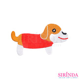 ตัวรีดการ์ตูนหมาไส้กรอก ตัวรีดติดเสื้อ อาร์มปักตกแต่ง DIY EMBROIDERY PATCH (00080455)