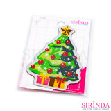 ตัวรีดการ์ตูนต้นไม้คริสต์มาส Christmas Tree ตัวรีดติดเสื้อ อาร์มทอตกแต่ง DIY WOVEN LABEL PATCH (00320011)