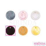ป้ายเรซิ่นวงกลม เลเซอร์หน้ายิ้ม  Smile พร้อมเจาะรูสำหรับเย็บ Laser Resin Tag (00420002)