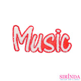 ตัวรีดการ์ตูนMusic ตัวรีดติดเสื้อ อาร์มปักตกแต่ง DIY EMBROIDERY PATCH (00080457)