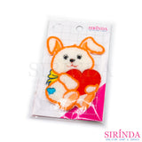 ตัวรีดการ์ตูนกระต่ายอุ้มหัวใจ ตัวรีดติดเสื้อ อาร์มปักตกแต่ง DIY EMBROIDERY PATCH (00080024)