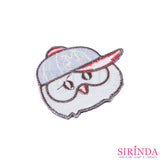 ตัวรีดการ์ตูนนกฮูกใส่หมวก ตัวรีดติดเสื้อ อาร์มปักตกแต่ง DIY EMBROIDERY PATCH (00080430)