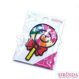 ตัวรีดการ์ตูนลูกกวาดสายรุ้ง ตัวรีดติดเสื้อ อาร์มปักตกแต่ง DIY EMBROIDERY PATCH (00080366)