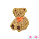 ตัวรีดการ์ตูนหมีนั่งผูกโบว์ ตัวรีดติดเสื้อ อาร์มปักตกแต่ง DIY EMBROIDERY PATCH (00080448)