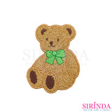 ตัวรีดการ์ตูนหมีนั่งผูกโบว์ ตัวรีดติดเสื้อ อาร์มปักตกแต่ง DIY EMBROIDERY PATCH (00080448)