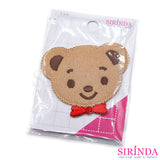 ตัวรีดการ์หัวหมีผูกโบว์ ตัวรีดติดเสื้อ อาร์มปักตกแต่ง DIY EMBROIDERY PATCH (00080477)