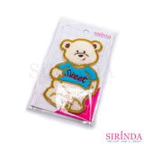 ตัวรีดการ์ตูนหมีเสื้อลายSweet ตัวรีดติดเสื้อ อาร์มปักตกแต่ง DIY EMBROIDERY PATCH (00080003)