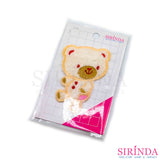 ตัวรีดการ์ตูนหมีกระดุมปะผ้าขนาดเล็ก ตัวรีดติดเสื้อ อาร์มปักตกแต่ง DIY EMBROIDERY PATCH (00080005)