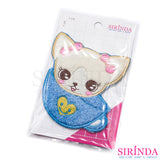 ตัวรีดการ์ตูนแมวตาแป๋วในถ้วย ตัวรีดติดเสื้อ อาร์มปักตกแต่ง DIY EMBROIDERY PATCH (00080486)