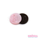 ป้ายเรซิ่นวงกลม เลเซอร์หน้ายิ้ม พร้อมเจาะรูสำหรับเย็บ Laser Resin Tag (00420002)