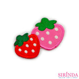 ตัวรีดการ์ตูนสตอเบอรี่แฝด ตัวรีดติดเสื้อ อาร์มปักตกแต่ง DIY EMBROIDERY PATCH (00080474)