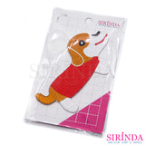 ตัวรีดการ์ตูนหมาไส้กรอก ตัวรีดติดเสื้อ อาร์มปักตกแต่ง DIY EMBROIDERY PATCH (00080455)