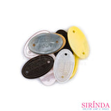 ป้ายเรซิ่นวงรี เลเซอร์ Thank you พร้อมเจาะรูสำหรับเย็บ Laser Resin Tag (00420003)