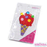 ตัวรีดการ์ตูนไอติม ตัวรีดติดเสื้อ อาร์มปักตกแต่ง DIY EMBROIDERY PATCH (00080380)