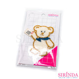 ตัวรีดการ์ตูนหมีถือจดหมาย ตัวรีดติดเสื้อ อาร์มปักตกแต่ง DIY EMBROIDERY PATCH (00080023)