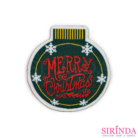ตัวรีดการ์ตูนขวดโหล MERRY Christmas ตัวรีดติดเสื้อ อาร์มทอตกแต่ง DIY WOVEN LABEL PATCH (00320012)