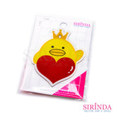 ตัวรีดการ์ตูนลูกเจี๊ยบหัวใจมงกุฎ Valentine ตัวรีดติดเสื้อ อาร์มทอตกแต่ง DIY WOVEN LABEL PATCH (00320009)