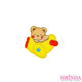 ตัวรีดการ์ตูนหมีขับเครื่องบิน ตัวรีดติดเสื้อ อาร์มปักตกแต่ง DIY EMBROIDERY PATCH (00080373)