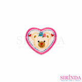 ตัวรีดการ์ตูนหน้าหมีหัวใจ ตัวรีดติดเสื้อ อาร์มปักตกแต่ง DIY EMBROIDERY PATCH (00080022)