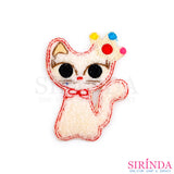 ตัวรีดการ์ตูนแมวสวมมงกุฏ ตัวรีดติดเสื้อ อาร์มปักตกแต่ง DIY EMBROIDERY PATCH (00080038)