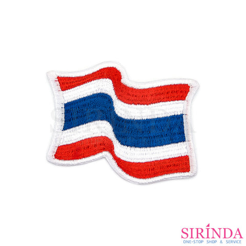 ตัวรีดการ์ตูนธงชาติไทยลายพริ้ว ตัวรีดติดเสื้อ อาร์มปักตกแต่ง DIY EMBROIDERY PATCH (00080554)