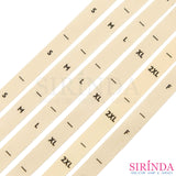 ป้ายไซส์พิมพ์อักษรขนาด1ซม.พื้นสีผ้าดิบอักษรสีดำ-00040008