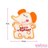 ตัวรีดการ์ตูนช้างPetit ตัวรีดติดเสื้อ อาร์มปักตกแต่ง DIY EMBROIDERY PATCH (00080002)