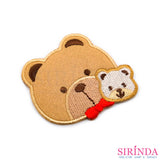 ตัวรีดการ์ตูนหมีแม่ลูก ตัวรีดติดเสื้อ อาร์มปักตกแต่ง DIY EMBROIDERY PATCH (00080419)