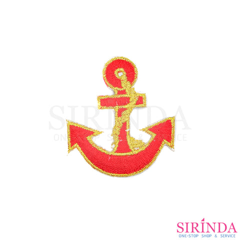 ตัวรีดการ์ตูนสมอ ตัวรีดติดเสื้อ อาร์มปักตกแต่ง DIY EMBROIDERY PATCH (00080442)