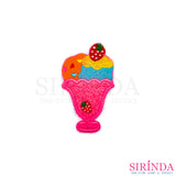 ตัวรีดการ์ตูนไอศครีมถ้วยสูง ตัวรีดติดเสื้อ อาร์มปักตกแต่ง DIY EMBROIDERY PATCH (00080012)